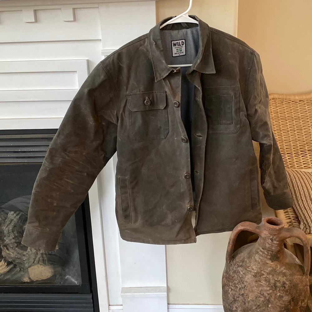 Wild Outdoor Apparel waxed canvas jacket. Mens.
